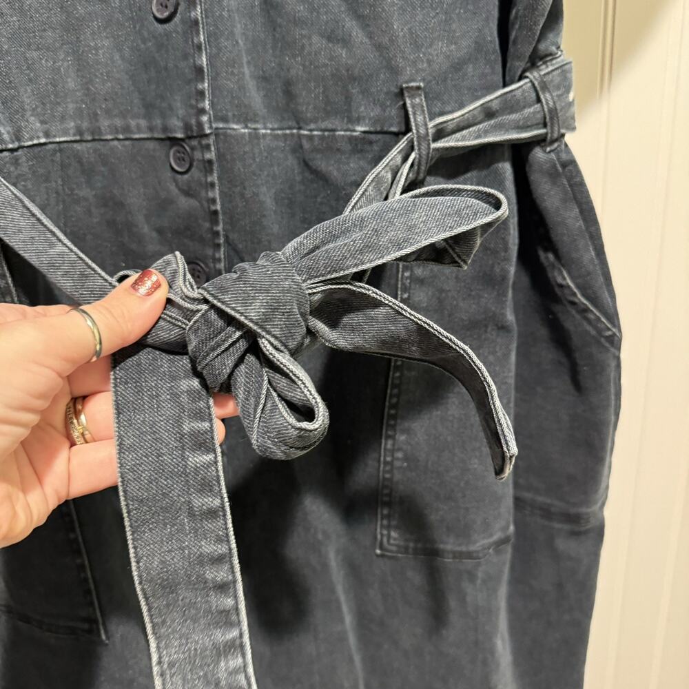 Skies Are Blue Curvy Denim Utility Jumpsuit Plus Size 3X - Picture 3 of 9